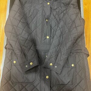 Women’s Lauren by Ralph Lauren Chocolate Brown Quilted Jacket with Gold Buttons